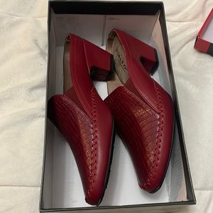 Rialto red slip on shoes, size 10